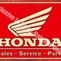 Honda Classic 70's Retro Motorcycle, Bike 108 Old Garage, Large, Metal/Tin Sign