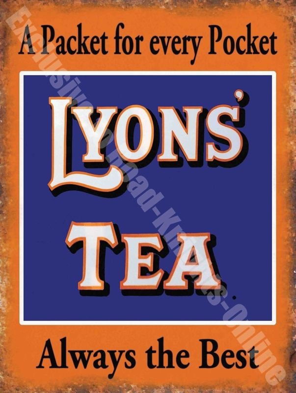 Lyons' Tea Drink Cafe Kitchen Old Vintage Shop Advertising Large Metal/Tin Sign