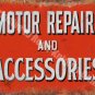 Motor Repairs and Accessories, 143 Vintage Old Car Garage, Large Metal/Tin Sign