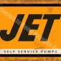 Jet Petrol, Self Service Pumps Old Vintage Garage Station, Small Metal/Tin Sign