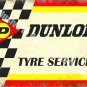 Vintage Garage Dunlop Tyres, Motorsport Car 154 Racing Old, Large Metal/Tin Sign