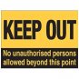 Keep Out, Warning No Entry, Work Unauthorised Access Door, Medium Metal/Tin Sign