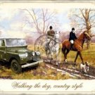 Walking the Dog, Country Style. Horses Hunting, Land Rover Medium Metal/Tin Sign