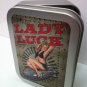 Lady Luck Poker50s Pin-up girl Classic Cigarette Tobacco Storage 2oz Hinged Tin