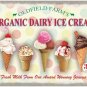 Organic Dairy Ice Cream Cones, Cafe or Restaurant, Small Metal/Tin Sign, Picture