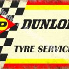 Vintage Garage Dunlop Tyres, Motorsport Car 154 Racing Old Medium Metal/Tin Sign