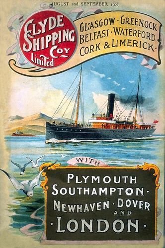 Clyde Steam Ocean Liner, Ship, Boat, Sea, Small Metal/Tin Sign, Picture