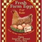 Fresh Farm eggs, Vintage Advert Cafe Kitchen Chicken Shop, Novelty Fridge Magnet