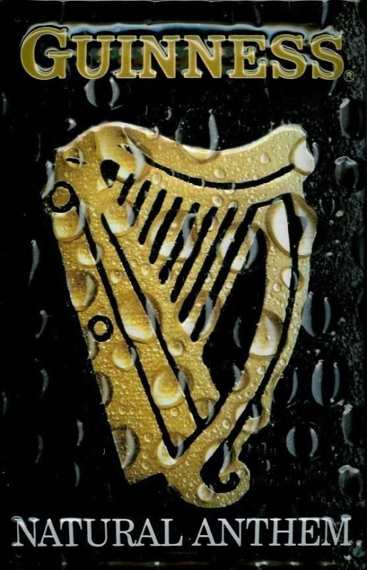 Guinness Harp Irish Draught Beer Drink Pub Bar Inn Medium 3D Metal Embossed Sign