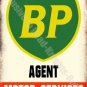 Vintage Garage BP Petrol, Motor Service Oil Old Advert 15, Small Metal/Tin Sign