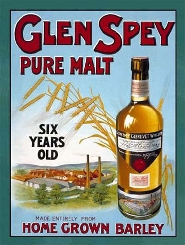 Glen Spey, Pure Malt Scotch Whisky, Pub, Bar & Restaurants, Small Metal/Tin Sign