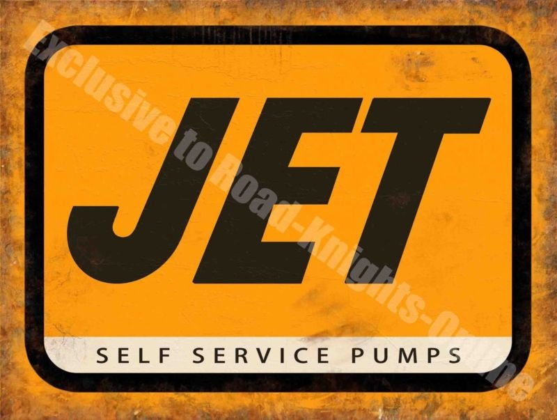 Jet Petrol, Self Service Pumps Old Vintage Garage Station, Medium Metal/Tin Sign