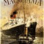 Mauretania, RMS Ocean Liner Ship Boat, Port, Tug, Small Metal/Tin Sign, Picture