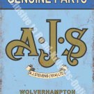 Vintage Garage AJS Motorcyles, 117, Old Motorbike Advert, Large Metal/Tin Sign