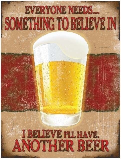 Another Beer, Funny Vintage Retro Believe Drink Pint Gift, Novelty Fridge Magnet