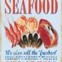 Seafood, Fresh Local Food, Cafe Restaurant Fish Seaside, Small Metal/Tin Sign