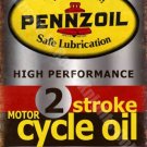 Vintage Garage, 46 Pennzoil Motorcycle 2 stroke Oil, Old, Small Metal/Tin Sign