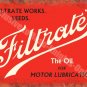 Filtrate Motor Oil Leeds Old Vintage Garage Advertising Medium Metal/Tin Sign