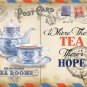 Tea Rooms, Vintage Postcard, Kitchen Cafe Old Shop, Food, Small Metal/Tin Sign