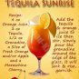 Tequila Sunrise Cocktail, Recipe, Cafe Pub Hotel, Wine Bar Novelty Fridge Magnet