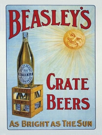 Beasley's Crate Beer, Old Pub, Bitter Ale, Bar, Hotel, Small Metal/Tin Sign