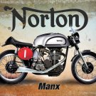 Norton Manx Classic British Motorcycle Old Vintage Garage Large Metal/Tin Sign