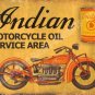 Vintage Garage, 42 Indian Motorcycle Oil Service Area, Old. Large Metal/Tin Sign
