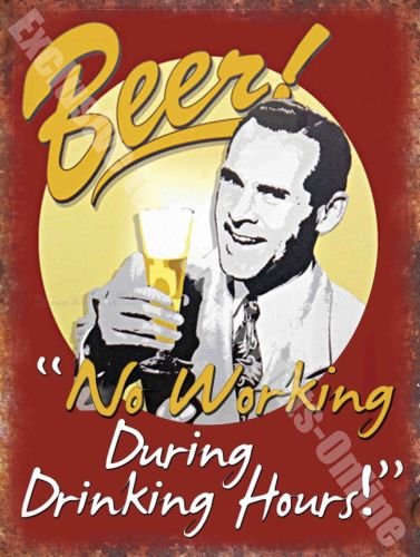 Vintage Drink, 86 Beer No working, Funny, Old Pub Bar Ale, Small Metal/Tin Sign
