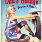 Dad's Garage, Car Mechanic, 50's Pinup, Funny/Humorous, Medium Metal/Tin Sign