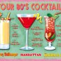Your 80's Cocktails Bar Drink Pub Restaurant Kitchen Retro Small Metal/Tin Sign