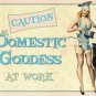 Domestic Goddess at Work, Funny Kitchen, Pin up Girl Home, Novelty Fridge Magnet