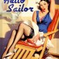 Hello Sailor Glamorous Sexy Pin Up Girl Ship Yacht Sailing Medium Metal/Tin Sign