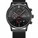 MEGIR Fashion Mens Stainless Steel Mesh Band Business Luminous Chronograph Quartz Wrist Watches