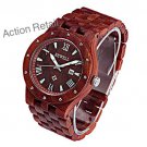 Handmade Wooden Watch Natural Red Sandal Wood Men's Wristwatch Jewelry Bracelet