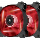 Corsair LED Quiet Edition High Airflow Fan Twin Pack Red Portable Cooling Air