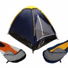 DOME CAMPING TENT 2 MAN SLEEPING BAGS COMBO HIKING PACK Deal Bundle Blue Value