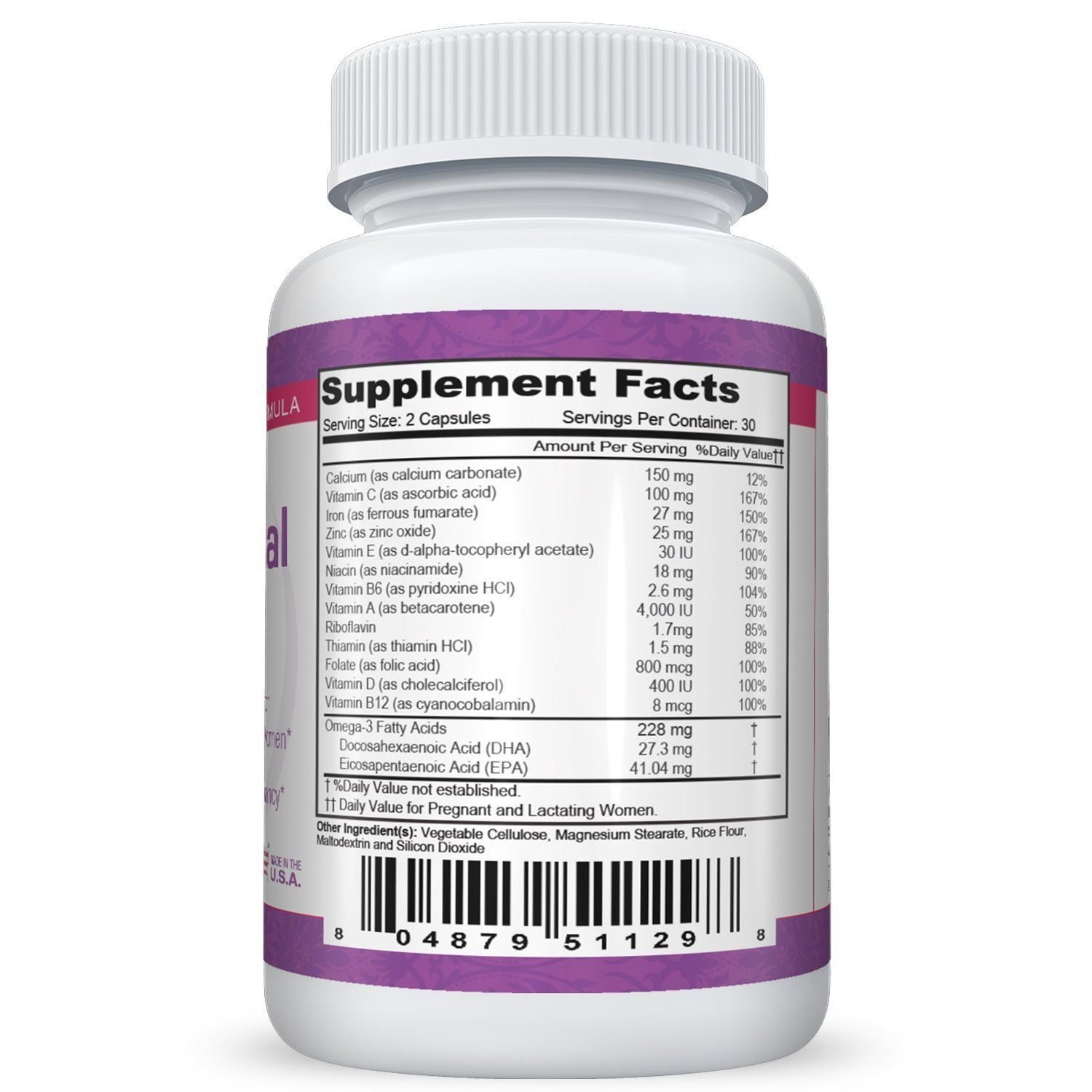 Prenatal & Postnatal Multivitamin With DHA - 60 Capsules