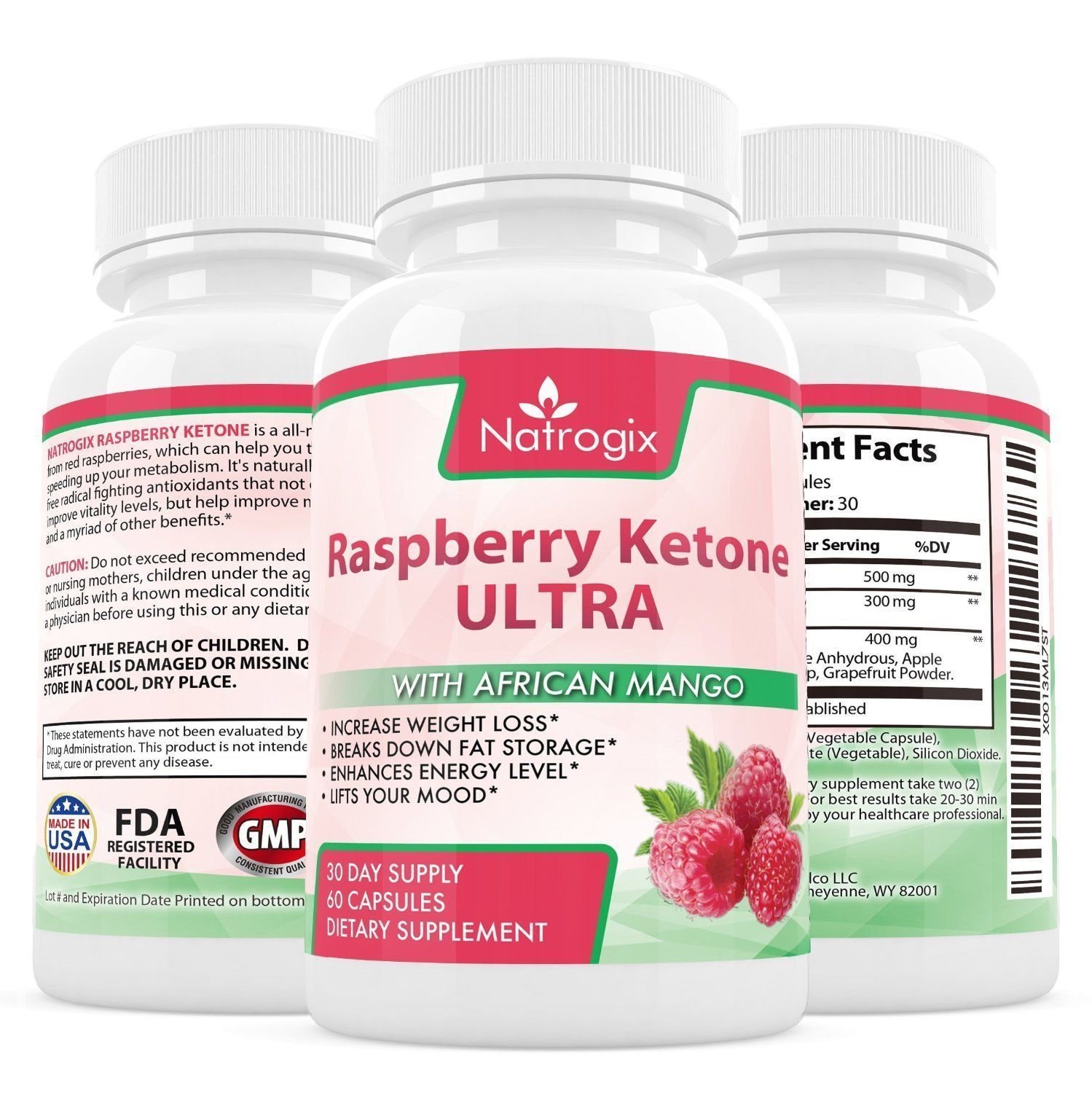 Natrogix Pure Raspberry Ketones Extract 60 Capsules