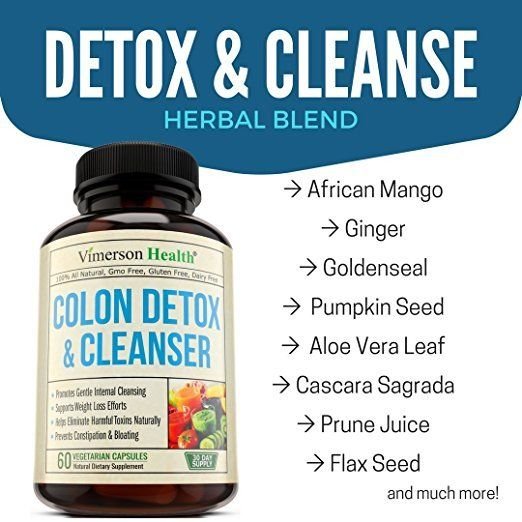 Colon Detox Cleanse & Weight Loss Supplement - 100% All Natural, Non-Gmo 60 cap