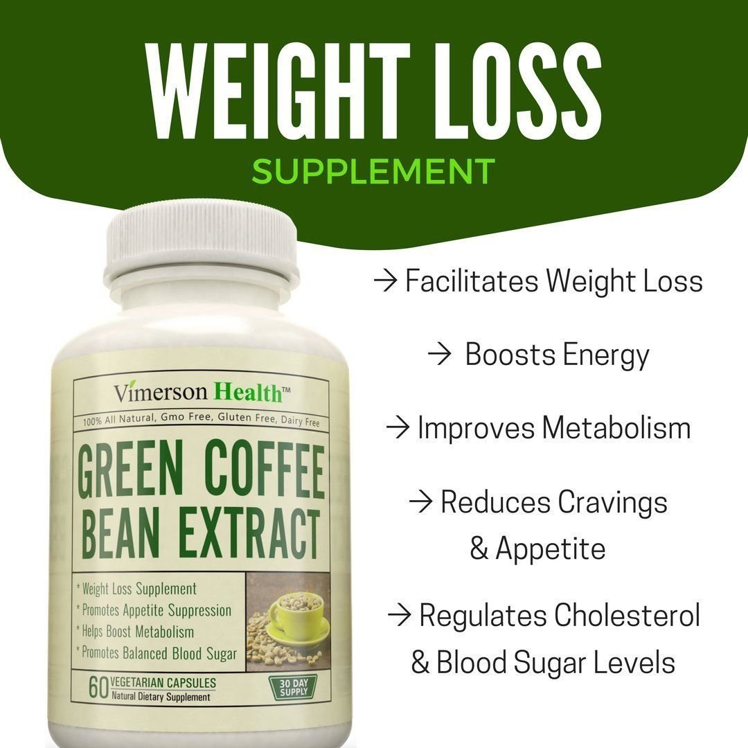 Green Coffee Bean Extract Weight Loss Supplement & Appetite Suppressant. 100% Al