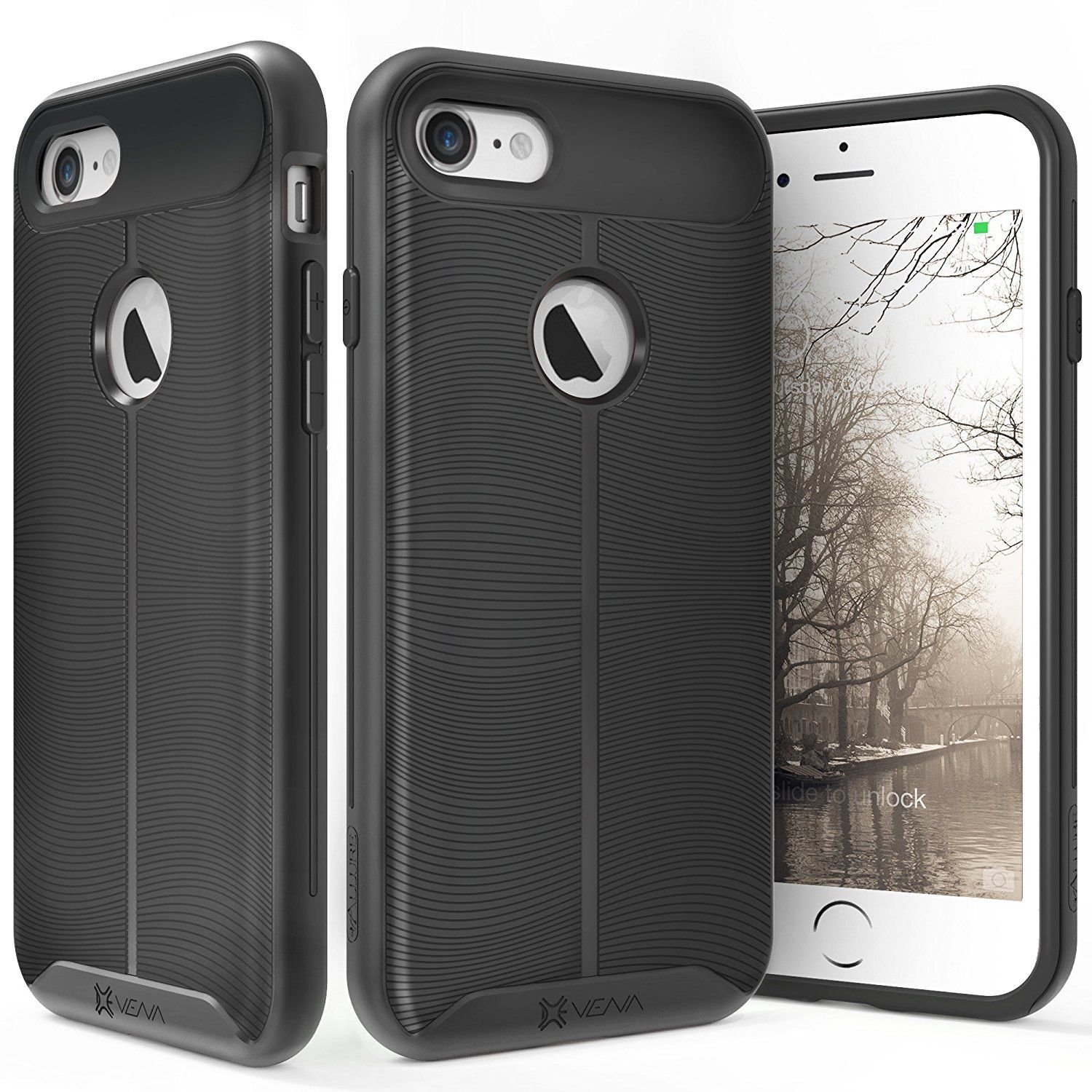 iPhone 7 Case, Vena vAllure Wave Texture, Bumper Frame, Drop Protection