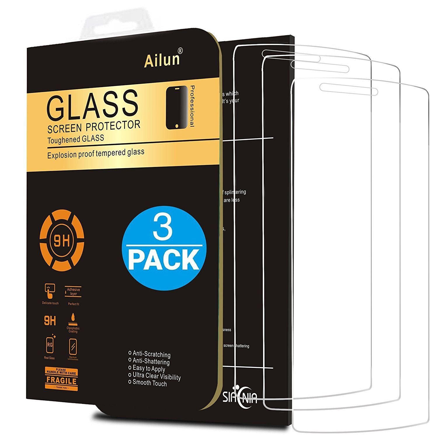 LG G4 Screen Protector 3 Packs by Ailun,Tempered Glass