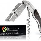 Waiters Corkscrew by HiCoup - Professional Ebony Wood All-in-one Corkscrew, Bott