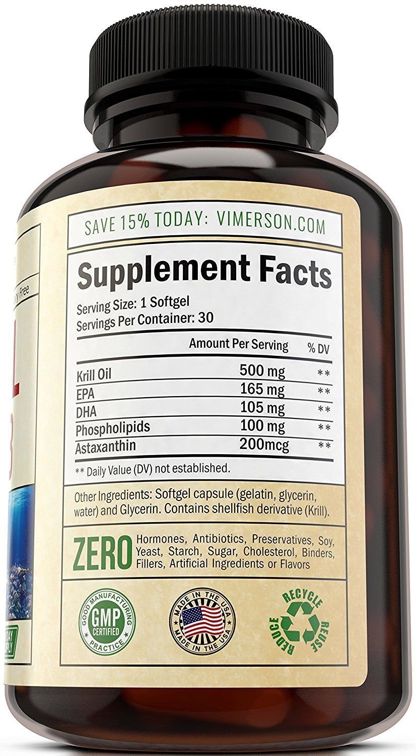 Krill Oil Omega 3 EPA High Quality Gel 1 Month Supply