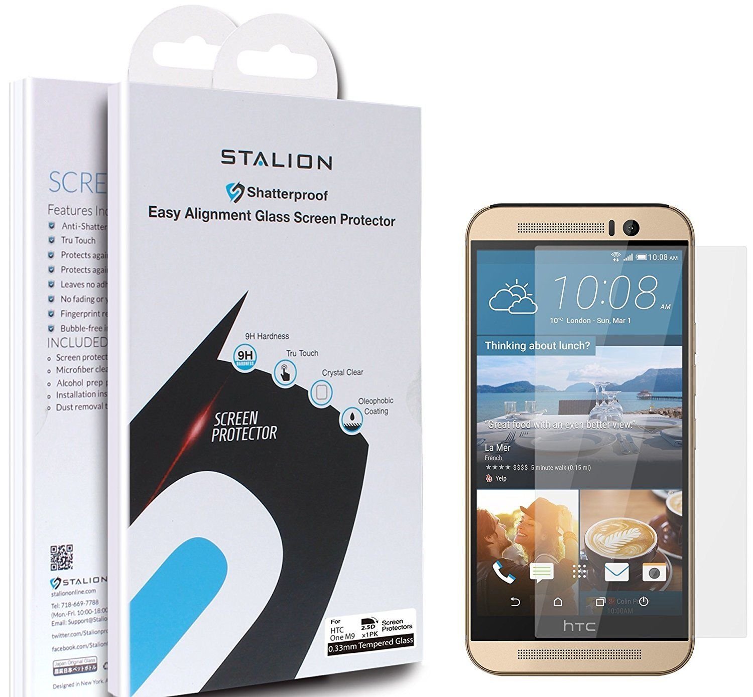 HTC One M9 Screen Protector: Stalion&Acirc;&reg; Shield Tempered Liquid Glass Shatterproof