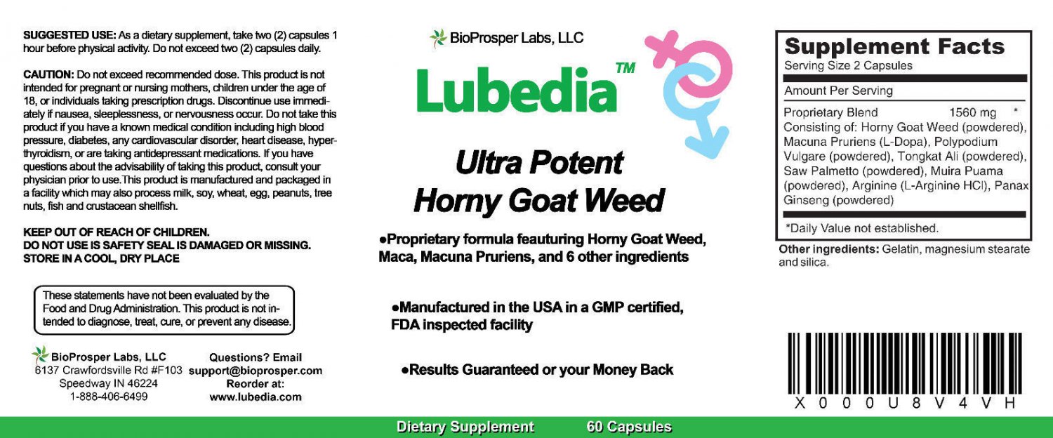 Lubedia 9-ingredient Libido, Performance, and Endurance Support Formula