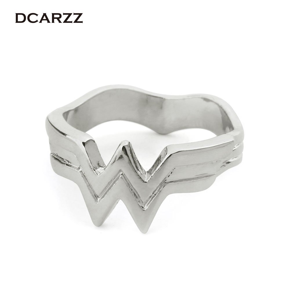 wonder woman #10 Rings 3D Wonder Woman Logo Ring Jewelry