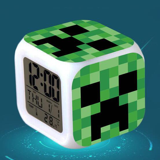 Minecraft Led Alarm Clock 02 Minecraft Cartoon Figures LED Alarm Clock