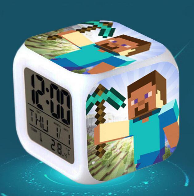 Minecraft Led Alarm Clock #09 Minecraft Cartoon Figures LED Alarm Clock