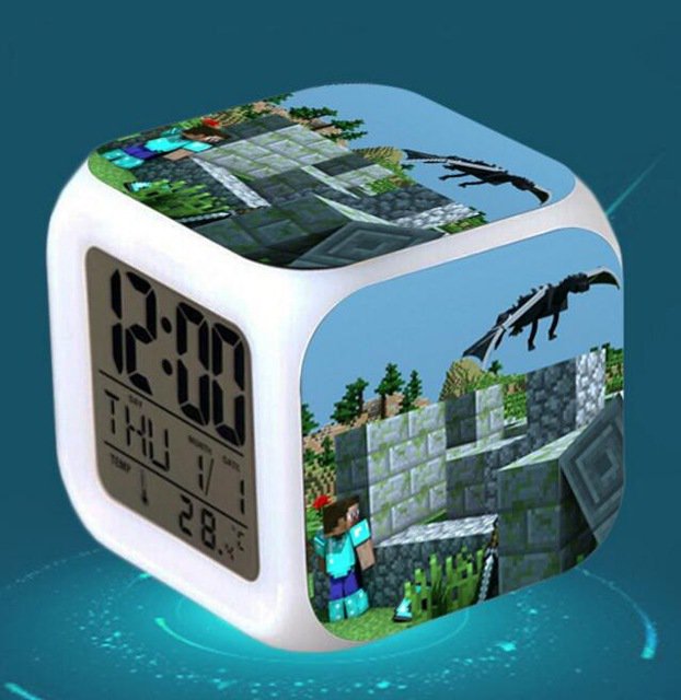 Minecraft Led Alarm Clock #12 Minecraft Cartoon Figures LED Alarm Clock